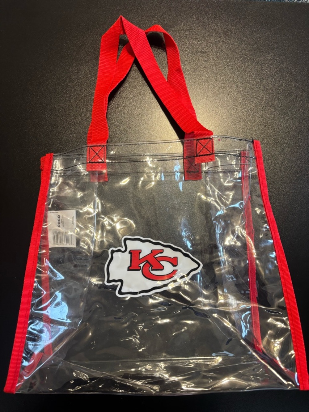Kansas City Chiefs Clear Tote Bag with Red Trim
